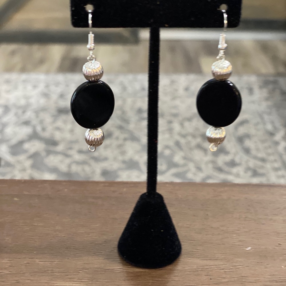 New Black stone earrings